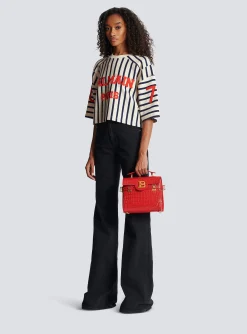 B-Buzz 23 Bag In Crocodile-print Leather-Balmain Best Sale
