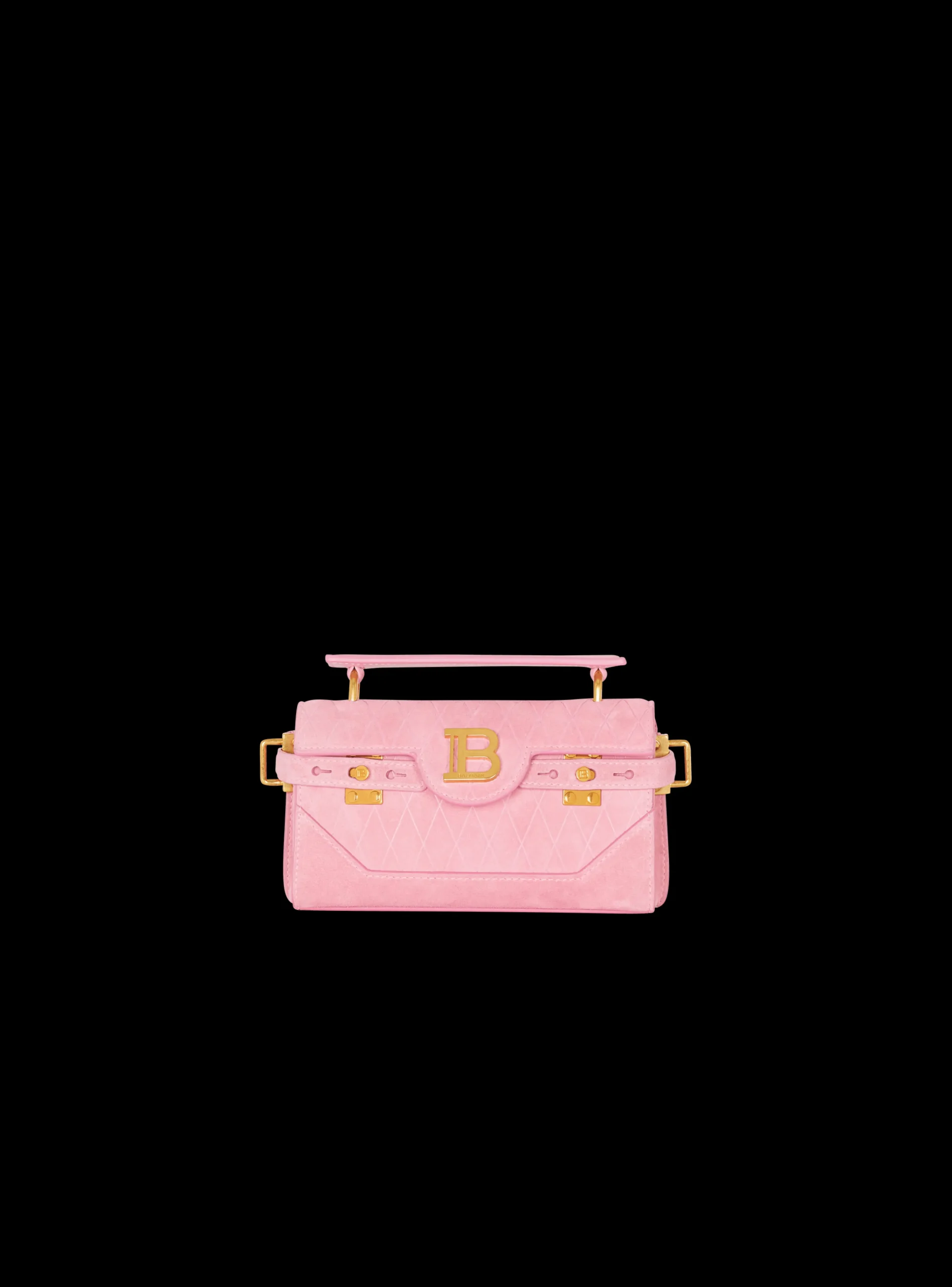 B-Buzz 19 Bag In Grid Embossed Suede Leather-Balmain Shop