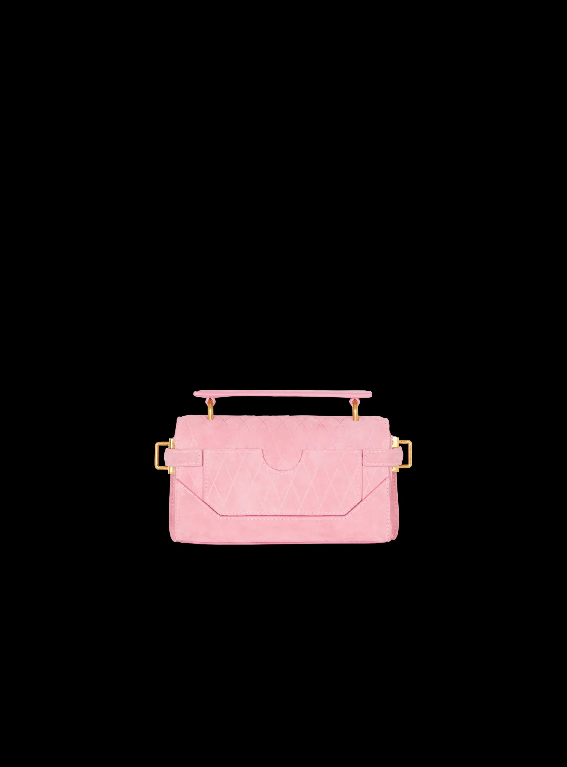 B-Buzz 19 Bag In Grid Embossed Suede Leather-Balmain Shop