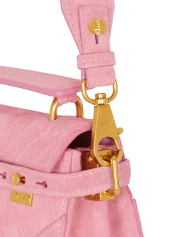 B-Buzz 19 Bag In Grid Embossed Suede Leather-Balmain Shop