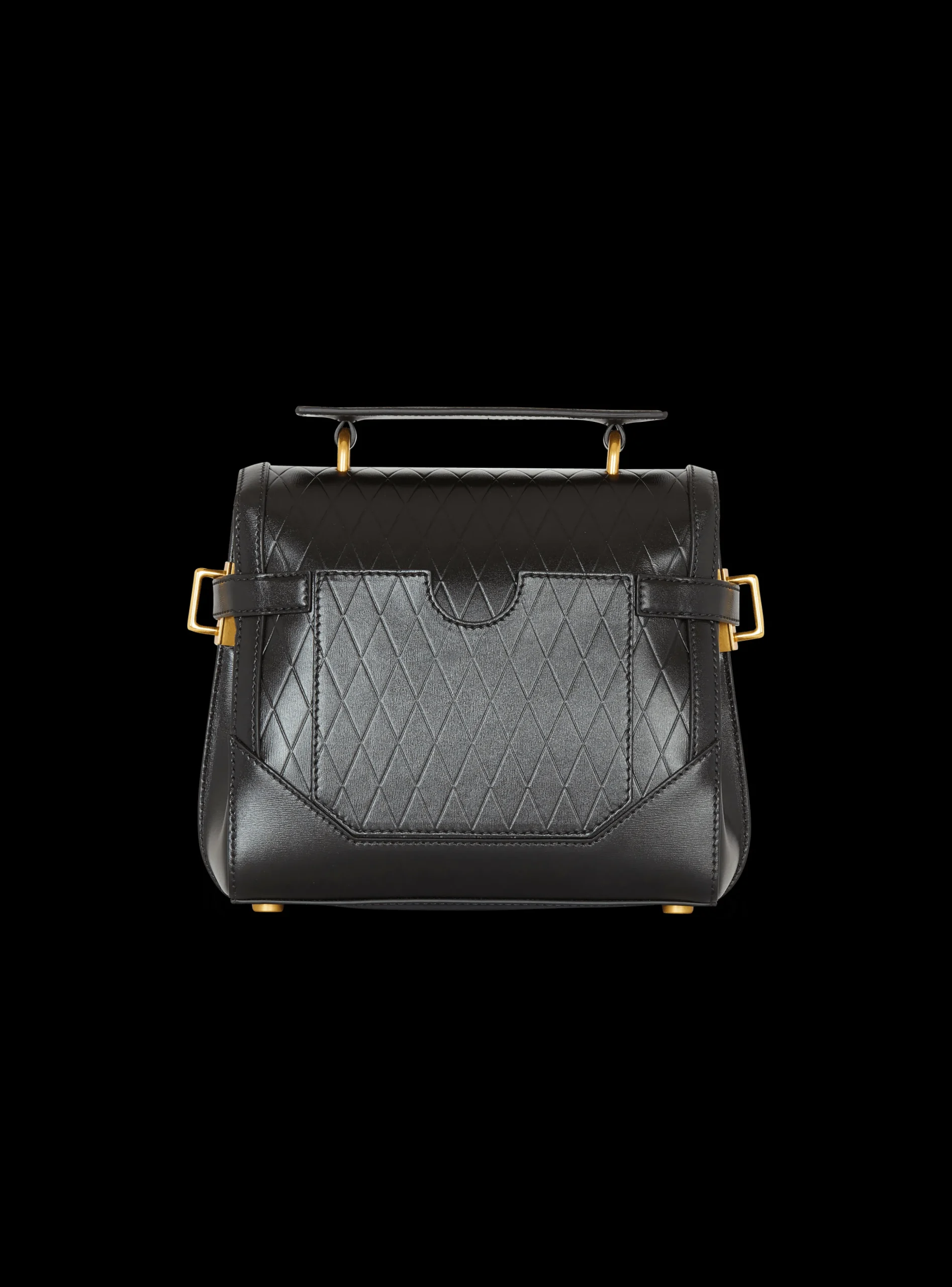 B-Buzz 23 Bag In Grid-embossed Calfskin-Balmain New