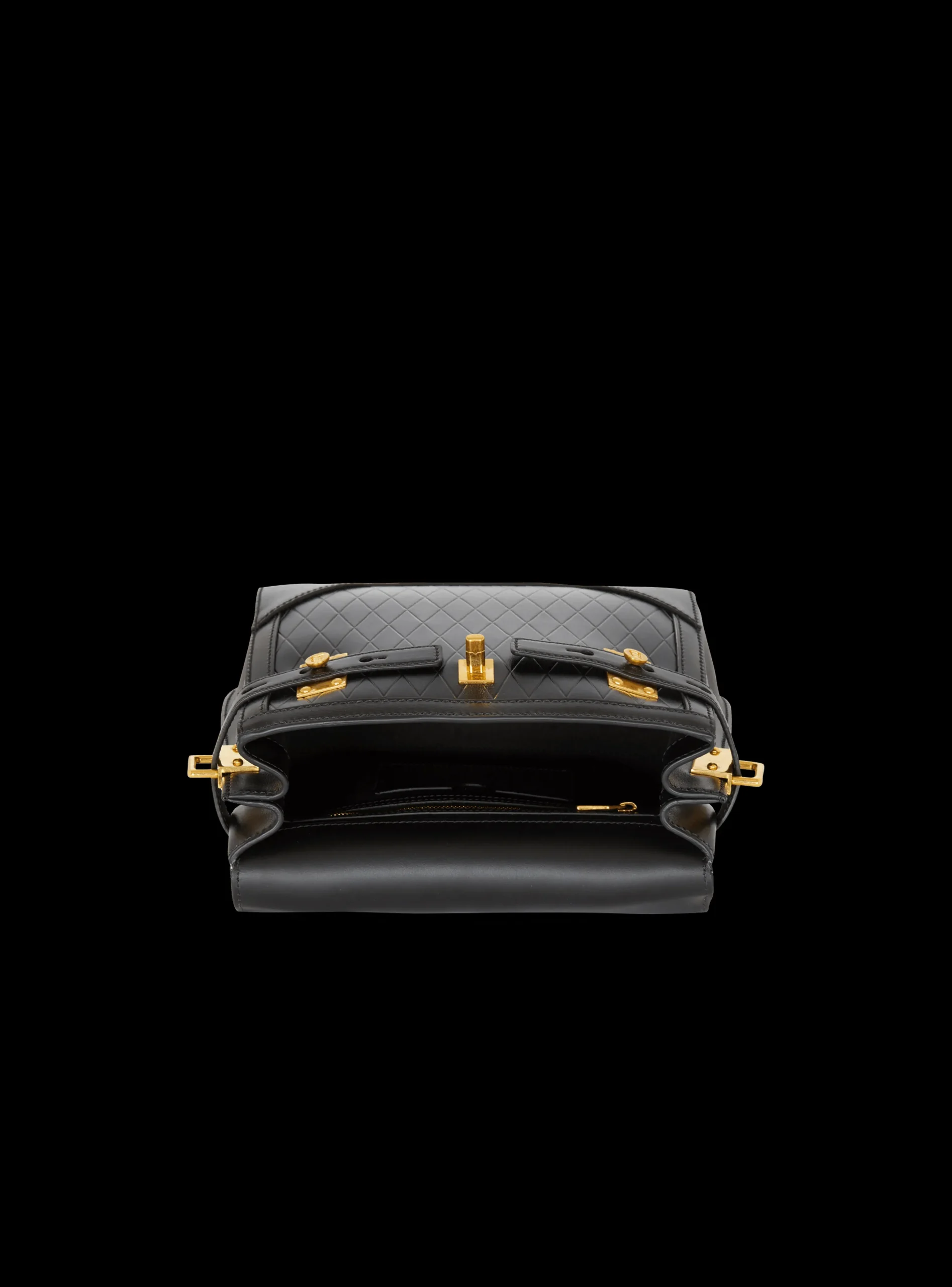 B-Buzz 23 Bag In Grid-embossed Calfskin-Balmain New