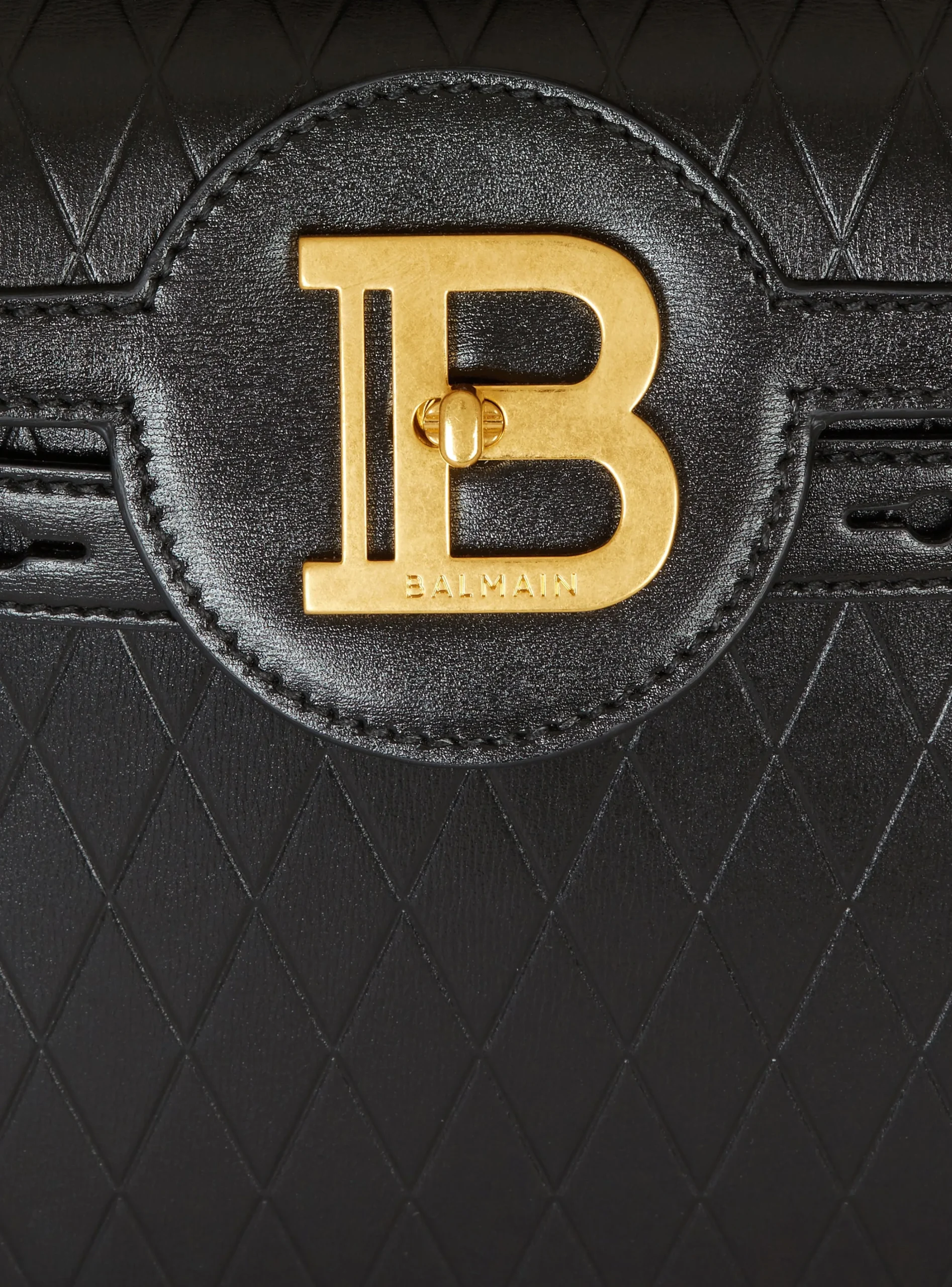 B-Buzz 23 Bag In Grid-embossed Calfskin-Balmain New