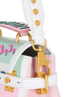 B-Buzz 23 Calfskin And Postcard Patchwork Bag-Balmain Clearance