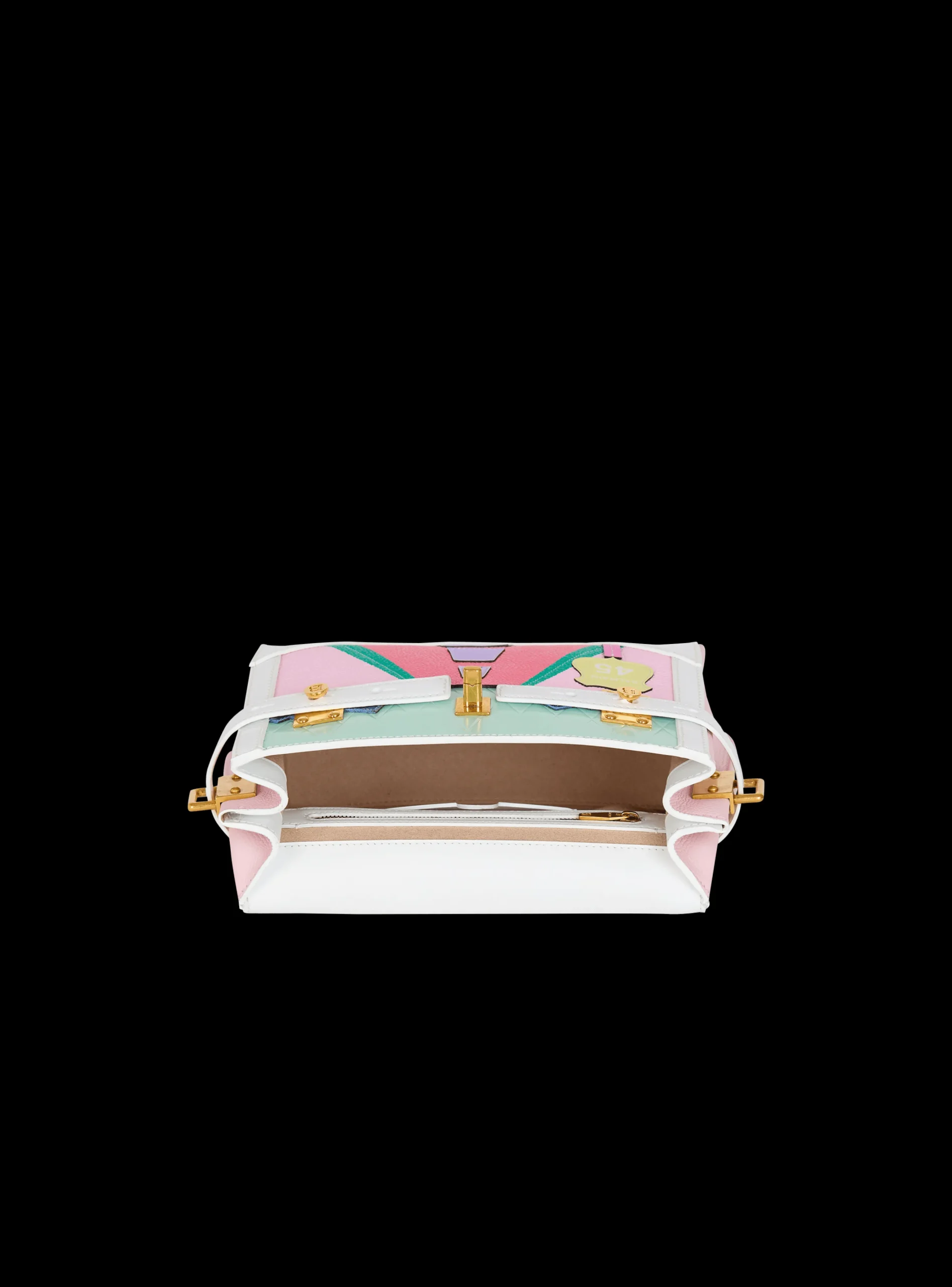 B-Buzz 23 Calfskin And Postcard Patchwork Bag-Balmain Clearance