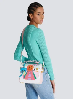 B-Buzz 23 Calfskin And Postcard Patchwork Bag-Balmain Clearance
