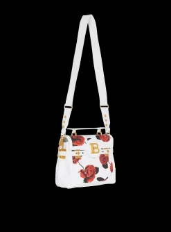 B-Buzz 23 Calfskin Bag With A Roses Print And Embossed Grid Motif-Balmain Flash Sale