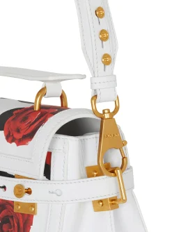 B-Buzz 23 Calfskin Bag With A Roses Print And Embossed Grid Motif-Balmain Flash Sale