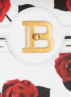 B-Buzz 23 Calfskin Bag With A Roses Print And Embossed Grid Motif-Balmain Flash Sale