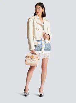 B-Buzz 23 Canvas And Leather Bag-Balmain Flash Sale