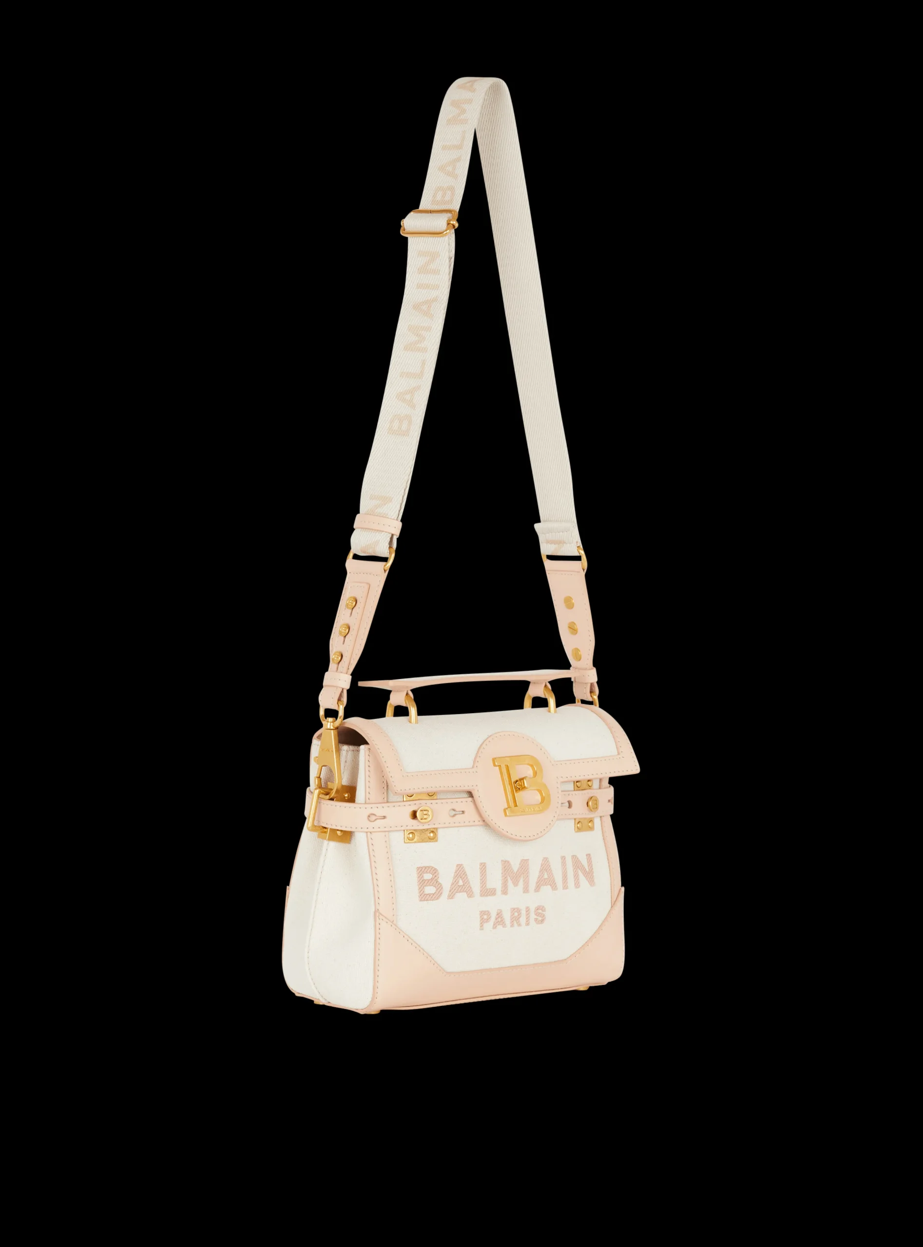 B-Buzz 23 Canvas And Leather Bag-Balmain Flash Sale