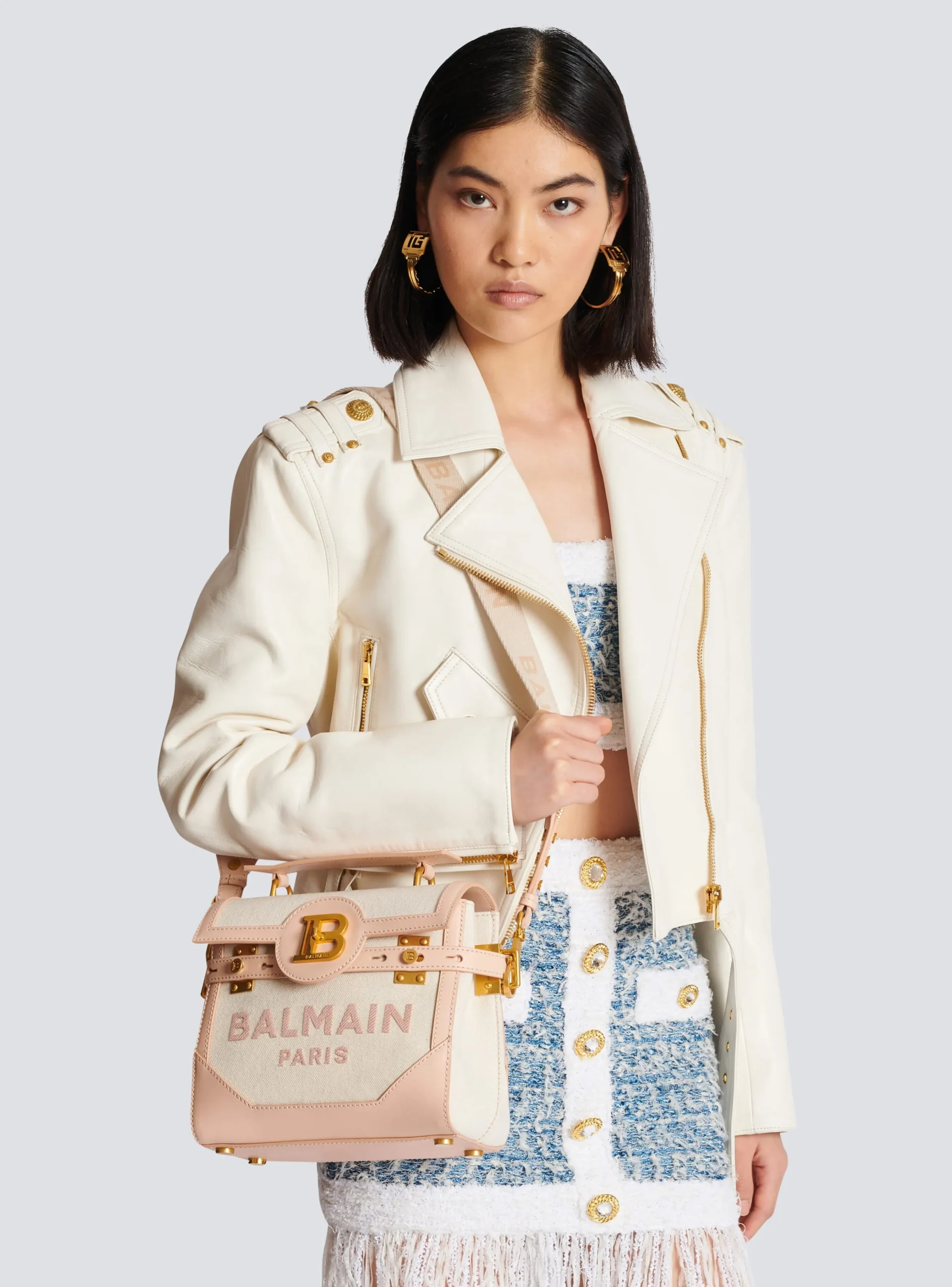 B-Buzz 23 Canvas And Leather Bag-Balmain Flash Sale