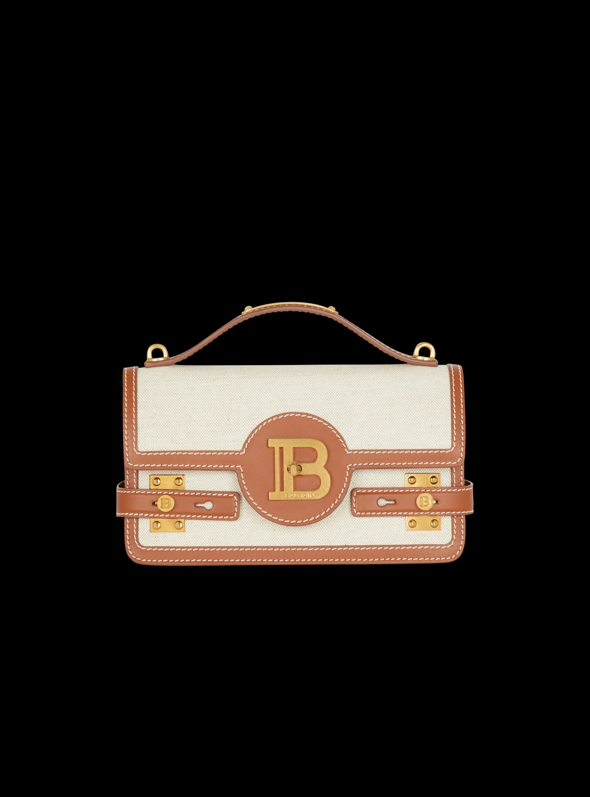 B-Buzz 24 Canvas And Leather Bag-Balmain Online