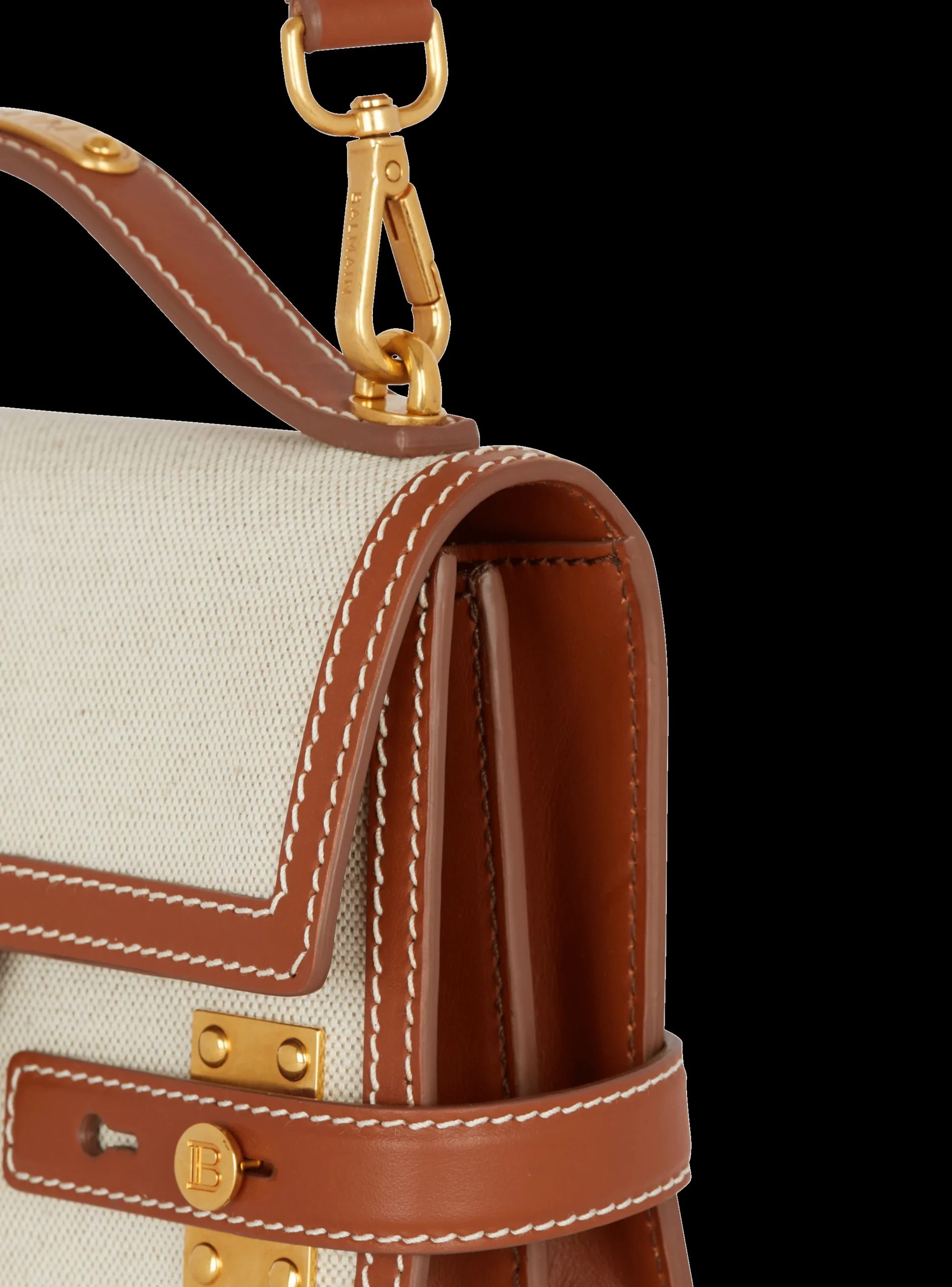 B-Buzz 24 Canvas And Leather Bag-Balmain Online