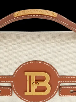 B-Buzz 24 Canvas And Leather Bag-Balmain Online