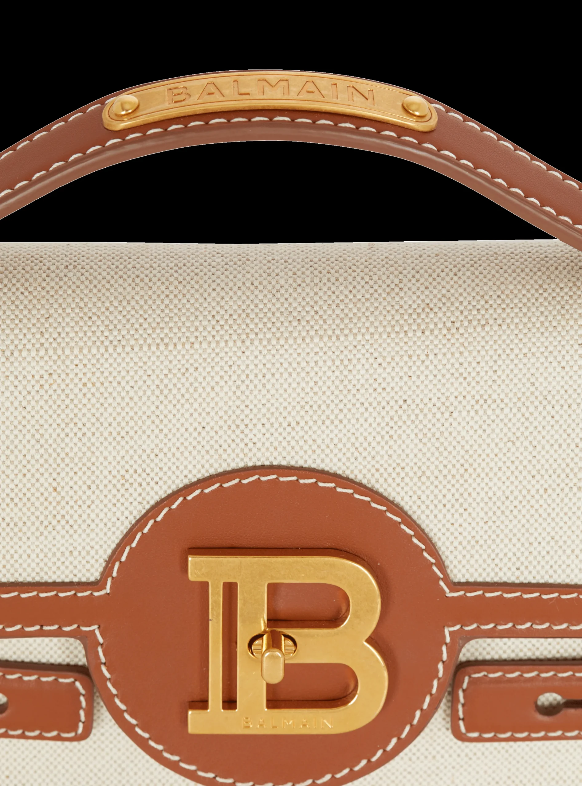 B-Buzz 24 Canvas And Leather Bag-Balmain Online