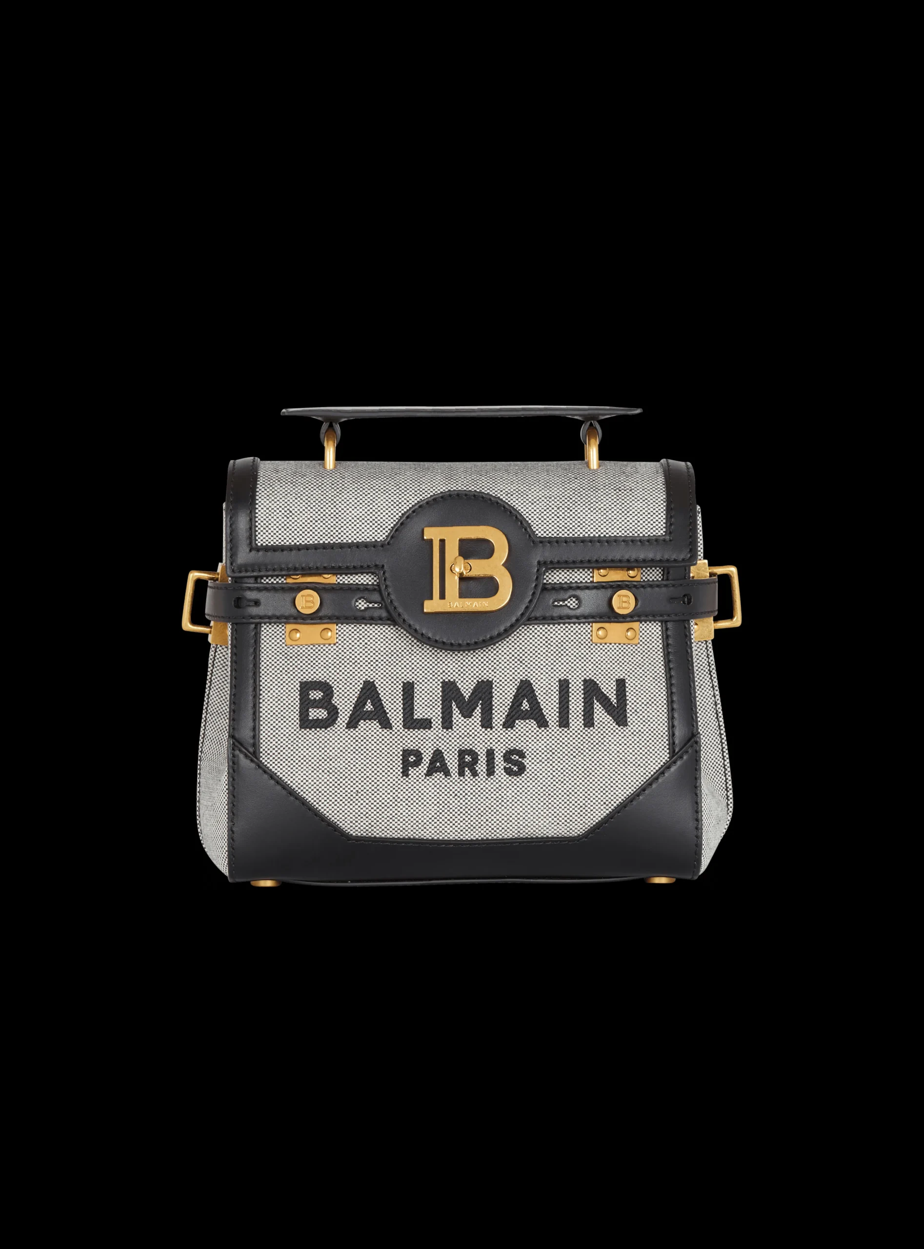 B-Buzz 23 Canvas And Leather Bag-Balmain Fashion