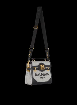 B-Buzz 23 Canvas And Leather Bag-Balmain Fashion