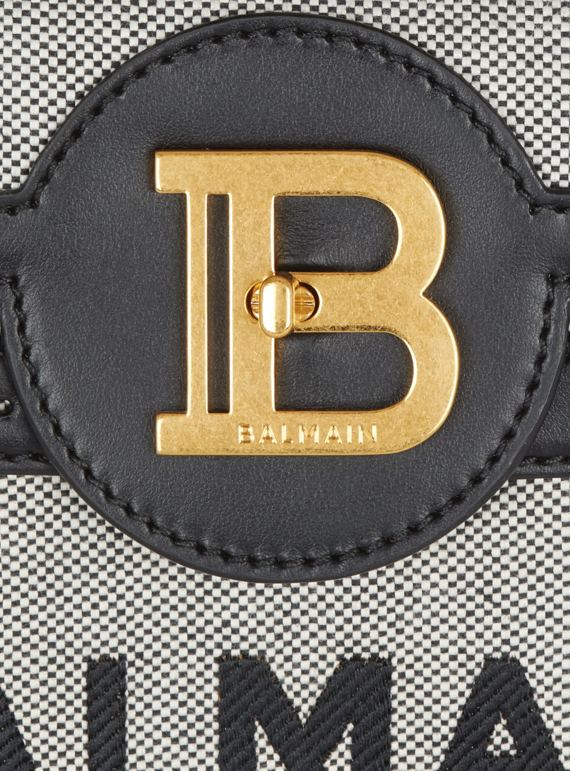 B-Buzz 23 Canvas And Leather Bag-Balmain Fashion