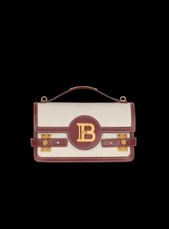B-Buzz 24 Canvas And Leather Bag-Balmain Discount