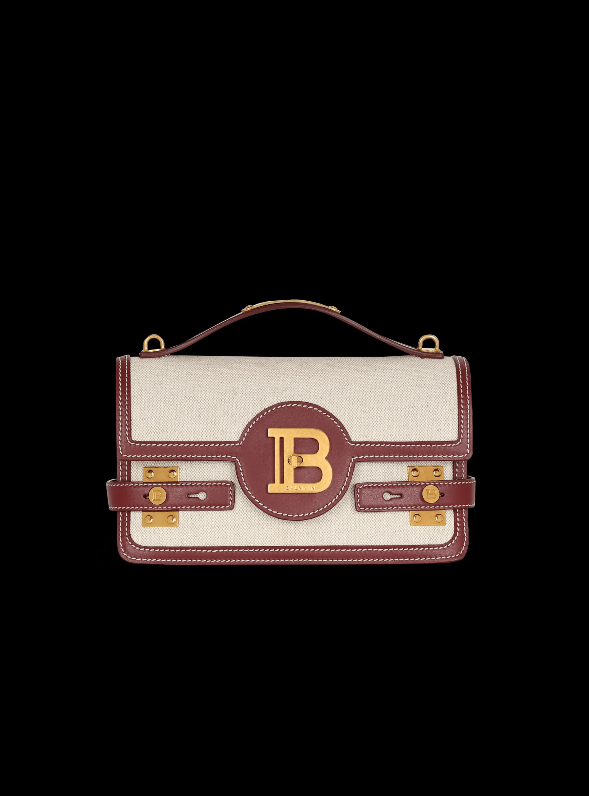 B-Buzz 24 Canvas And Leather Bag-Balmain Discount