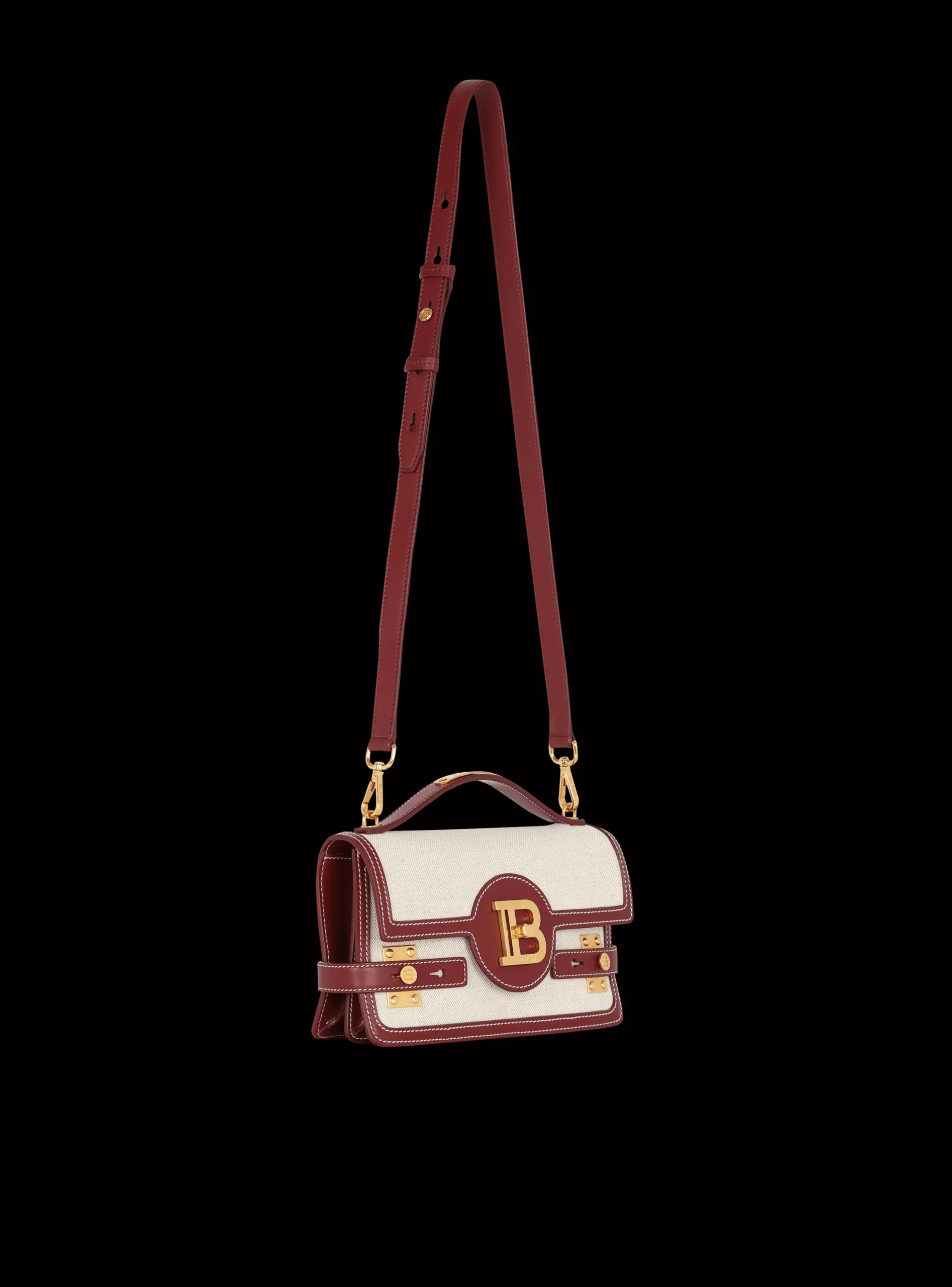 B-Buzz 24 Canvas And Leather Bag-Balmain Discount