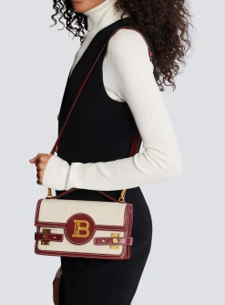 B-Buzz 24 Canvas And Leather Bag-Balmain Discount