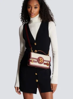 B-Buzz 24 Canvas And Leather Bag-Balmain Discount