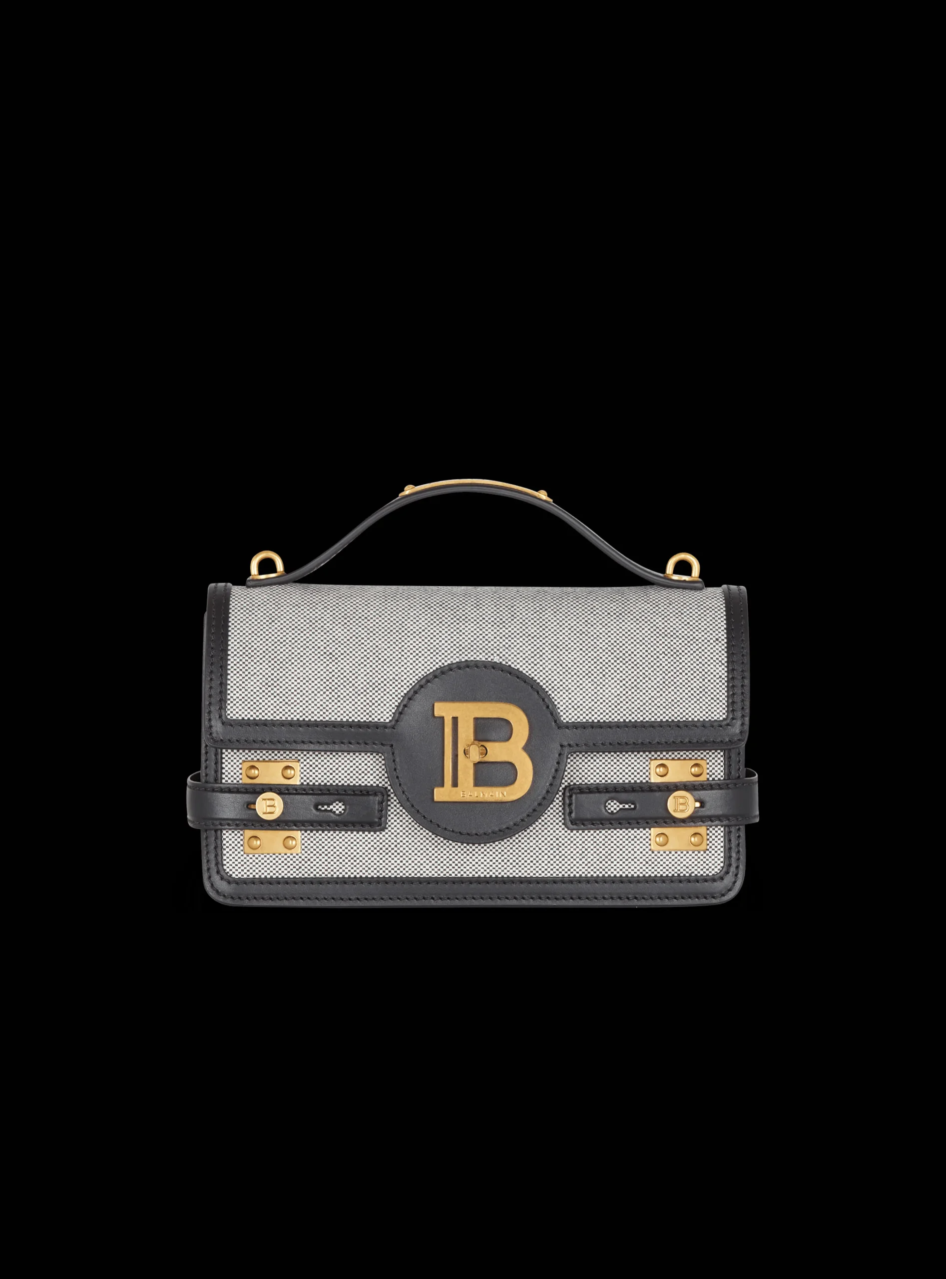 B-Buzz 24 Canvas And Leather Bag-Balmain New