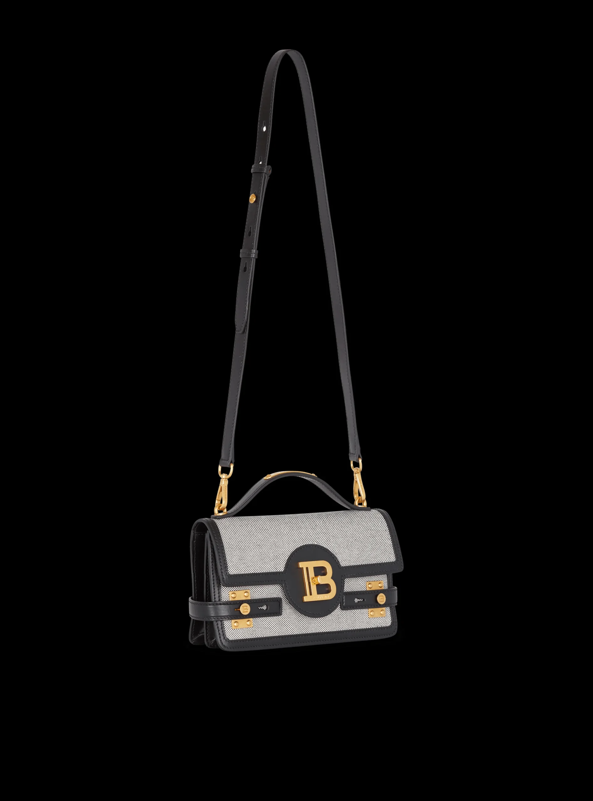 B-Buzz 24 Canvas And Leather Bag-Balmain New