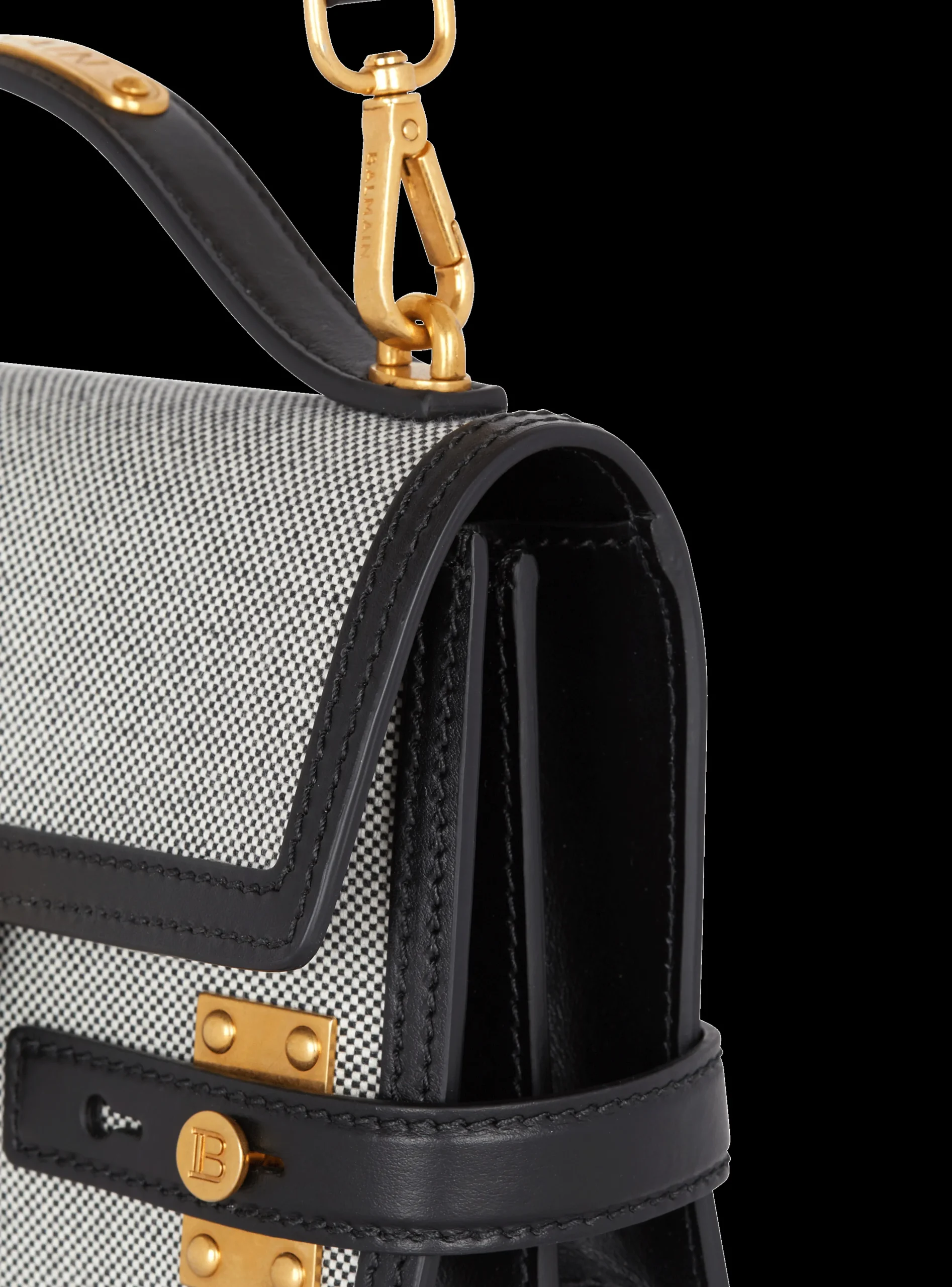 B-Buzz 24 Canvas And Leather Bag-Balmain New