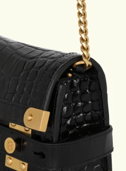 B-Buzz 23 Clutch In Crocodile-print Leather-Balmain New
