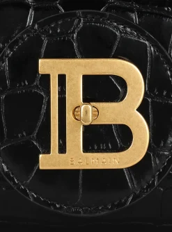 B-Buzz 23 Clutch In Crocodile-print Leather-Balmain New
