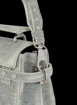B-Buzz 23 Faded denim Bag-Balmain Sale