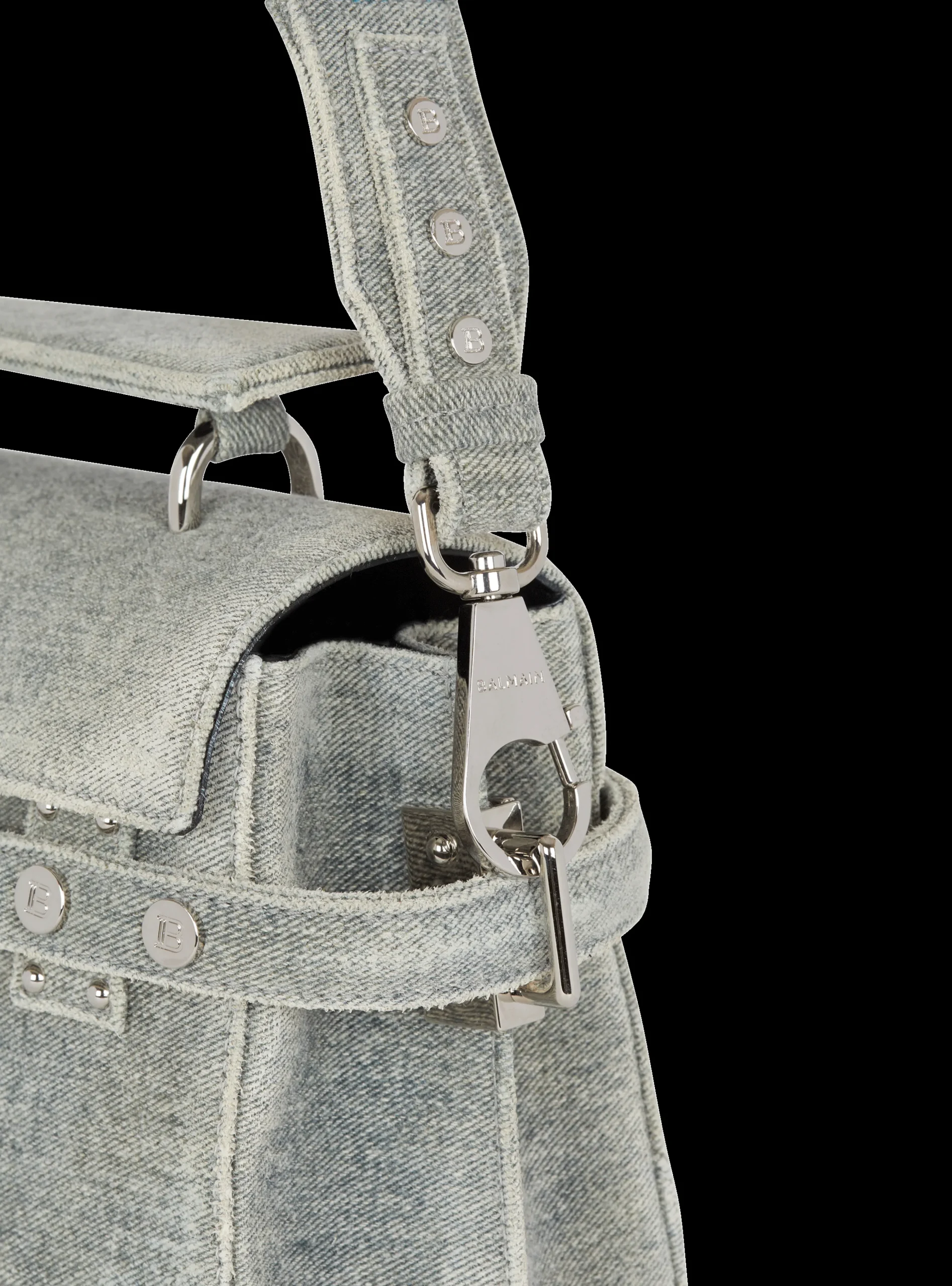 B-Buzz 23 Faded denim Bag-Balmain Sale