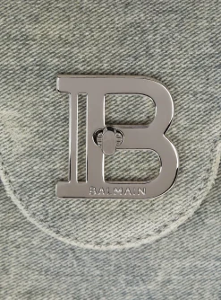 B-Buzz 23 Faded denim Bag-Balmain Sale