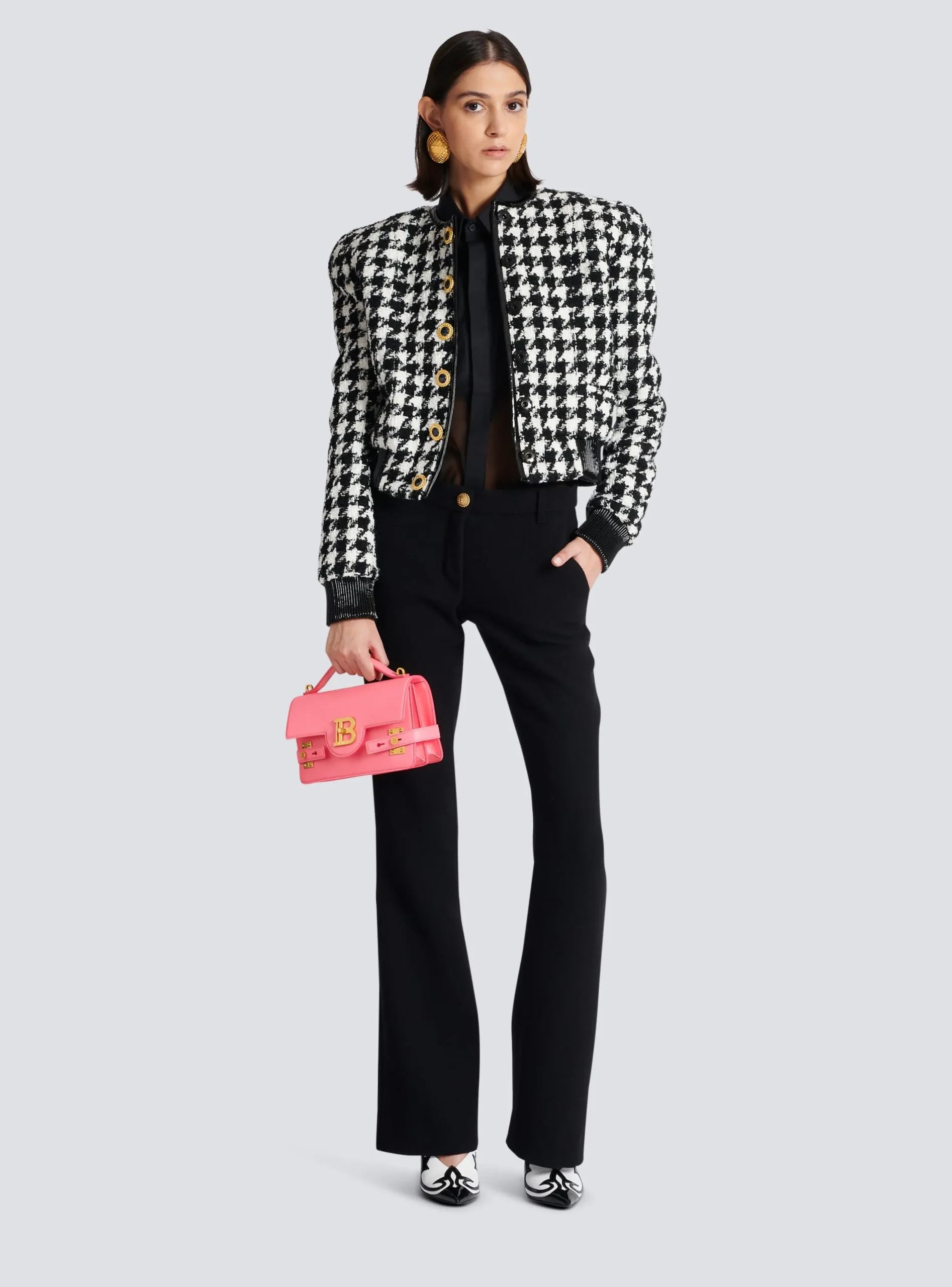 B-Buzz 24 Grained Leather Bag-Balmain New