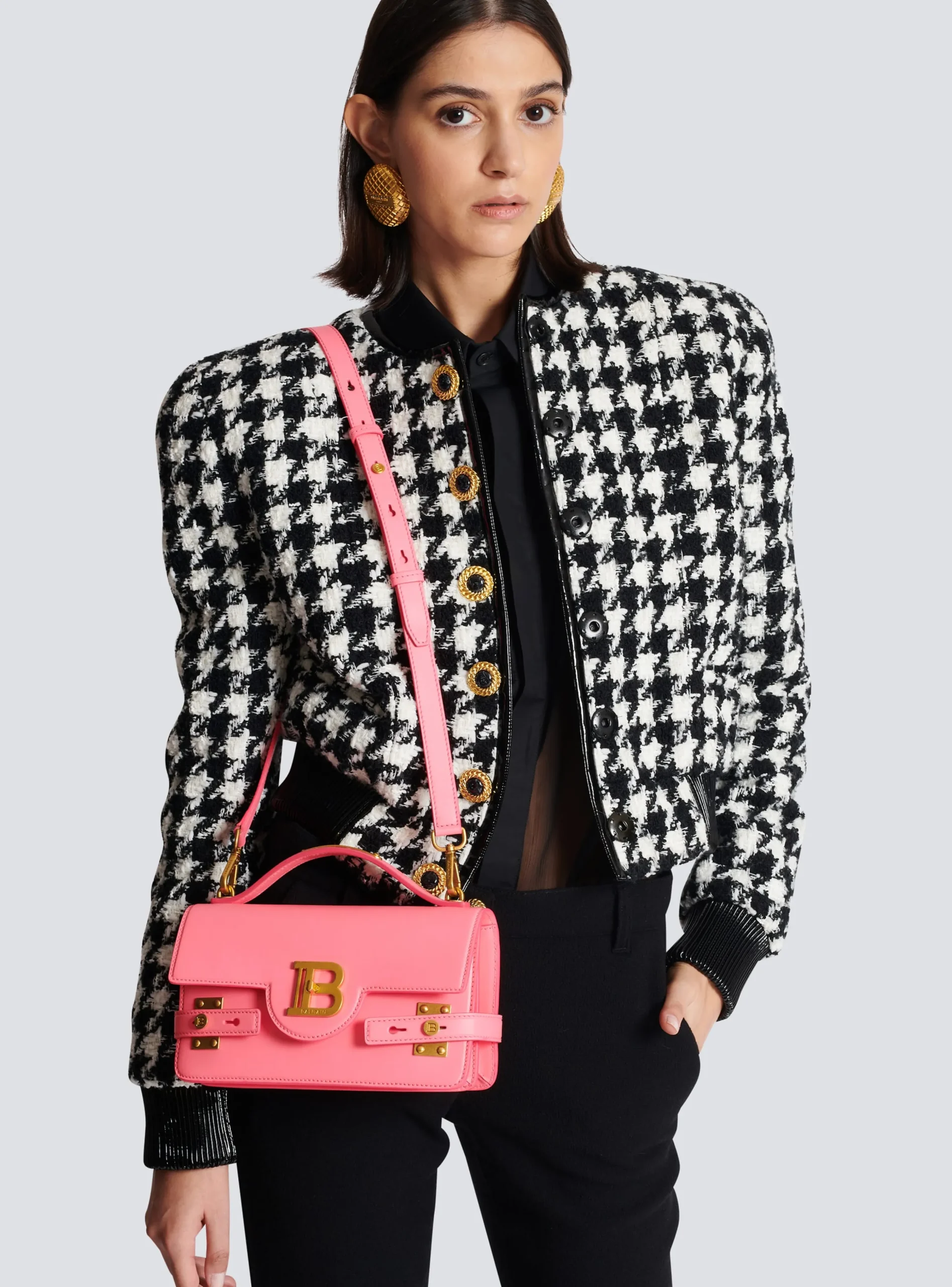 B-Buzz 24 Grained Leather Bag-Balmain New
