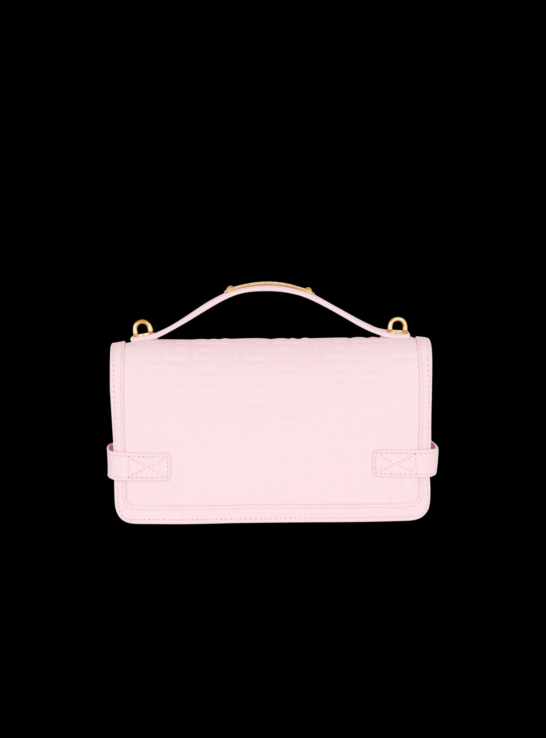 B-Buzz 24 Grained Monogram Leather Shoulder Bag-Balmain Shop