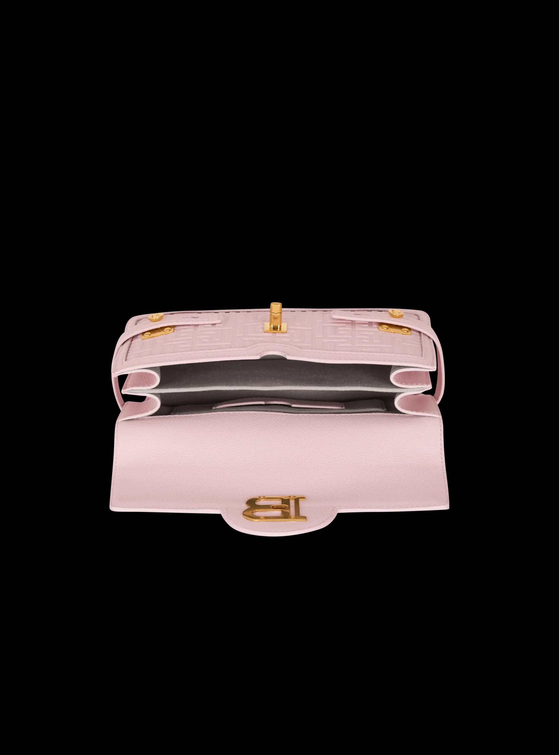 B-Buzz 24 Grained Monogram Leather Shoulder Bag-Balmain Shop