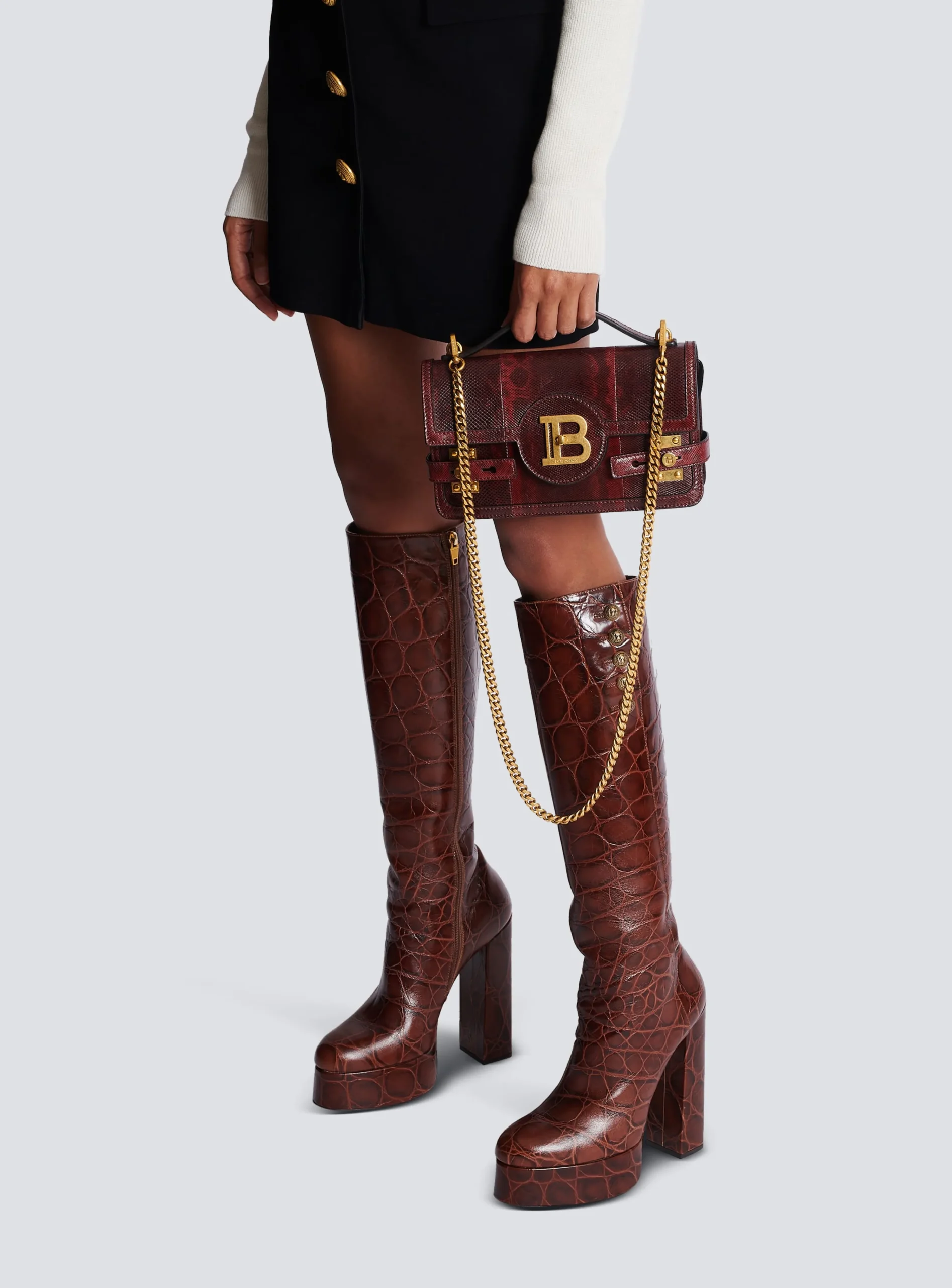 B-Buzz 24 Karung Leather Bag-Balmain Cheap