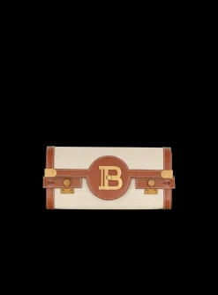 B-Buzz 23 Leather And Canvas Clutch Bag-Balmain New
