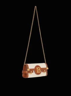 B-Buzz 23 Leather And Canvas Clutch Bag-Balmain New