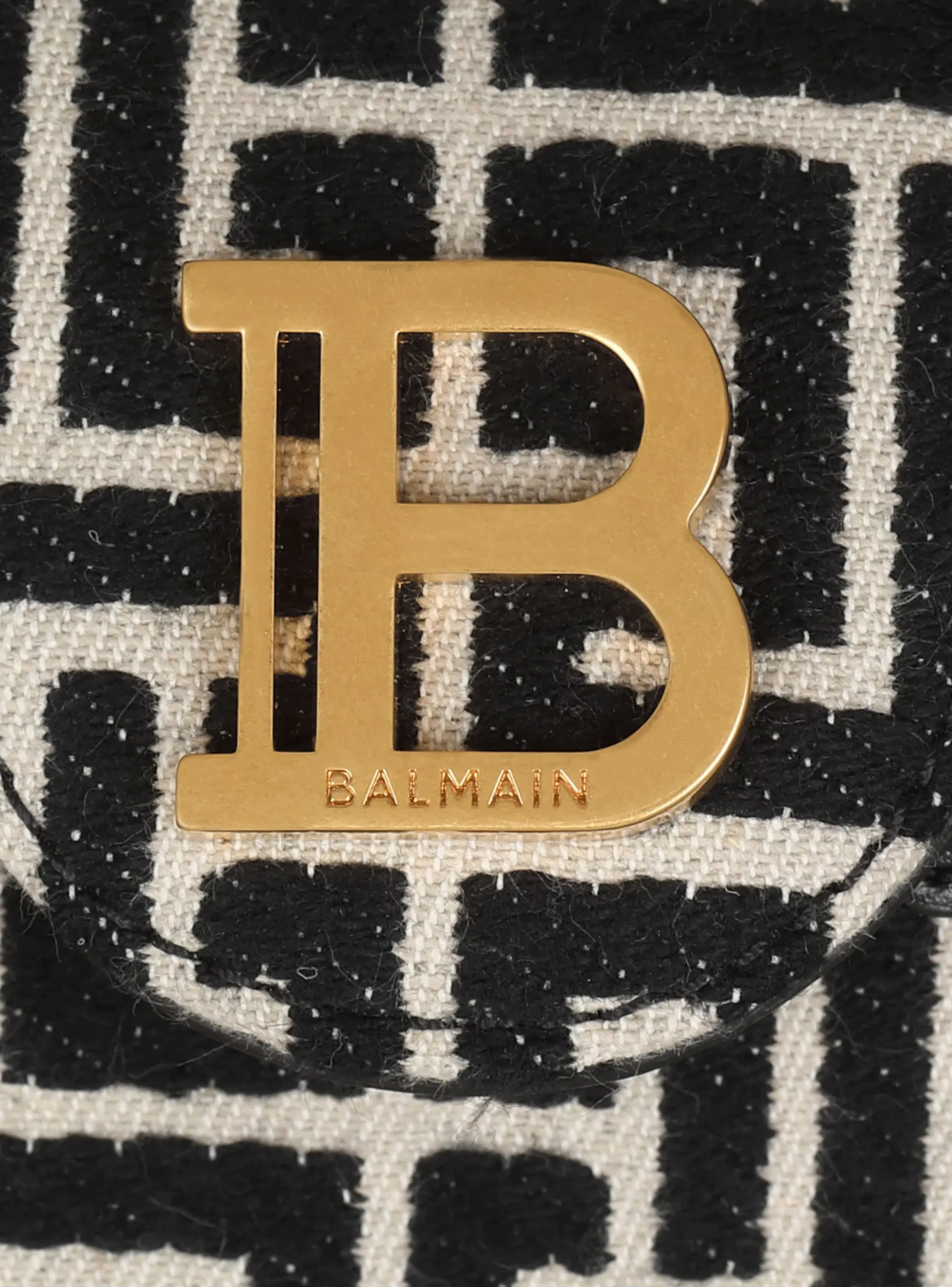 B-Buzz 19 Leather Bag With Jacquard Monogram-Balmain Hot