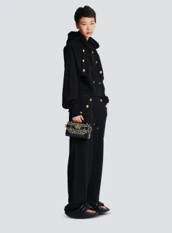 B-Buzz 19 Leather Bag With Jacquard Monogram-Balmain Hot