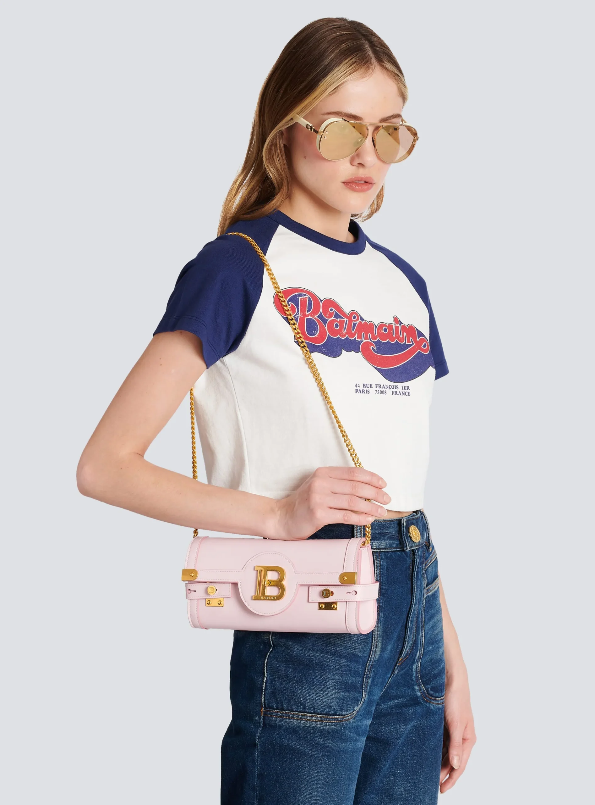 B-Buzz 23 Leather Clutch-Balmain Flash Sale