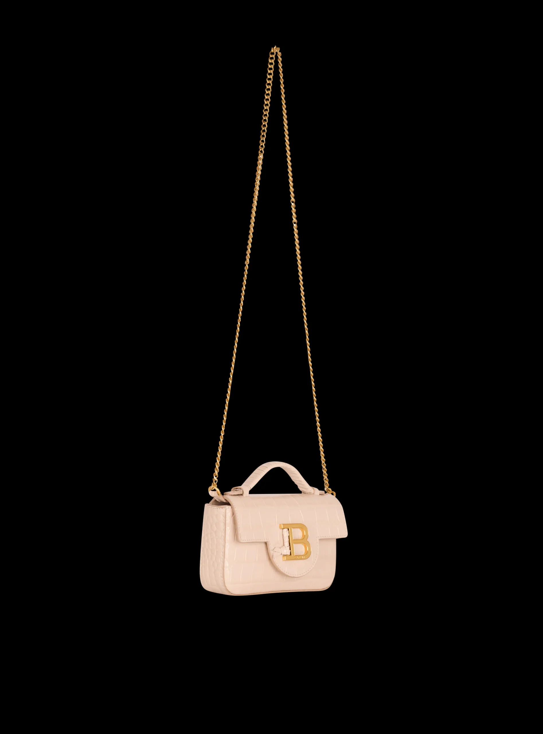 B-Buzz 17 Mini Bag In Crocodile-embossed Calfskin-Balmain Cheap