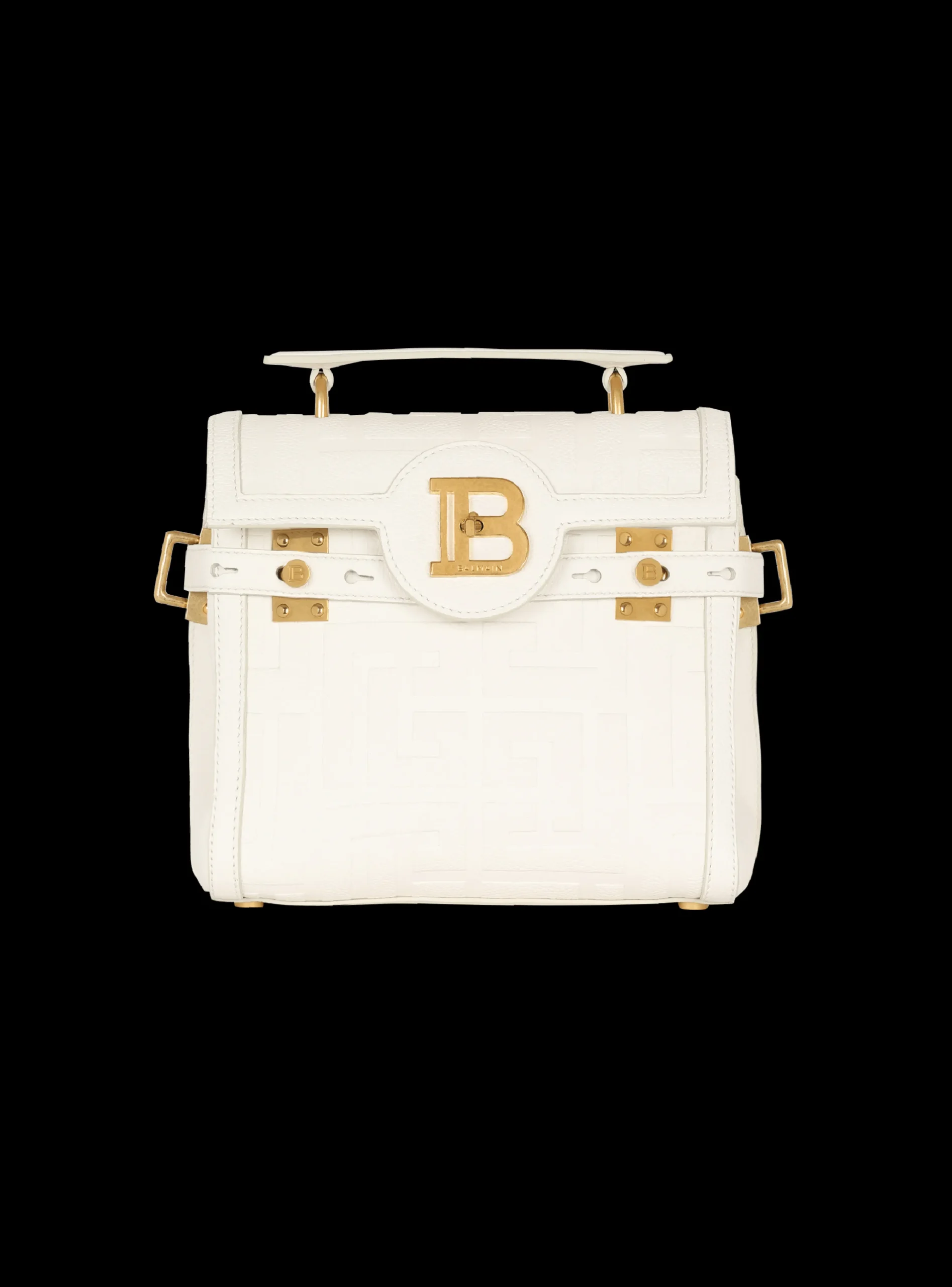 B-Buzz 23 Monogram Grained Leather Bag-Balmain Discount