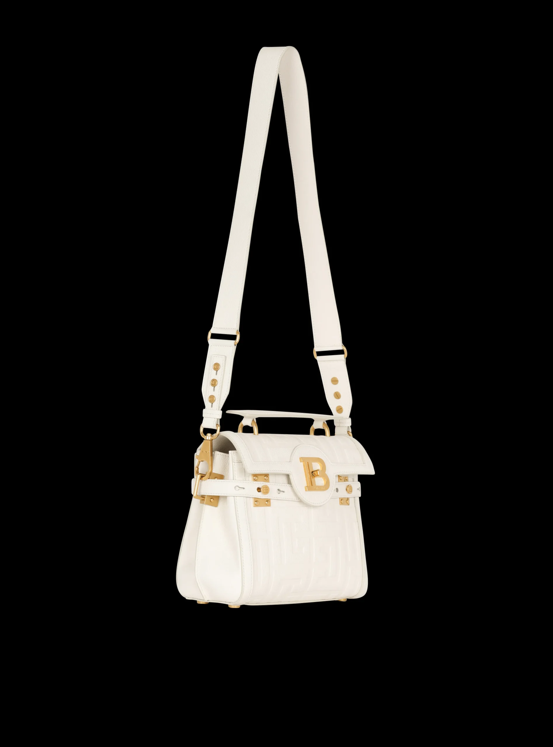 B-Buzz 23 Monogram Grained Leather Bag-Balmain Discount