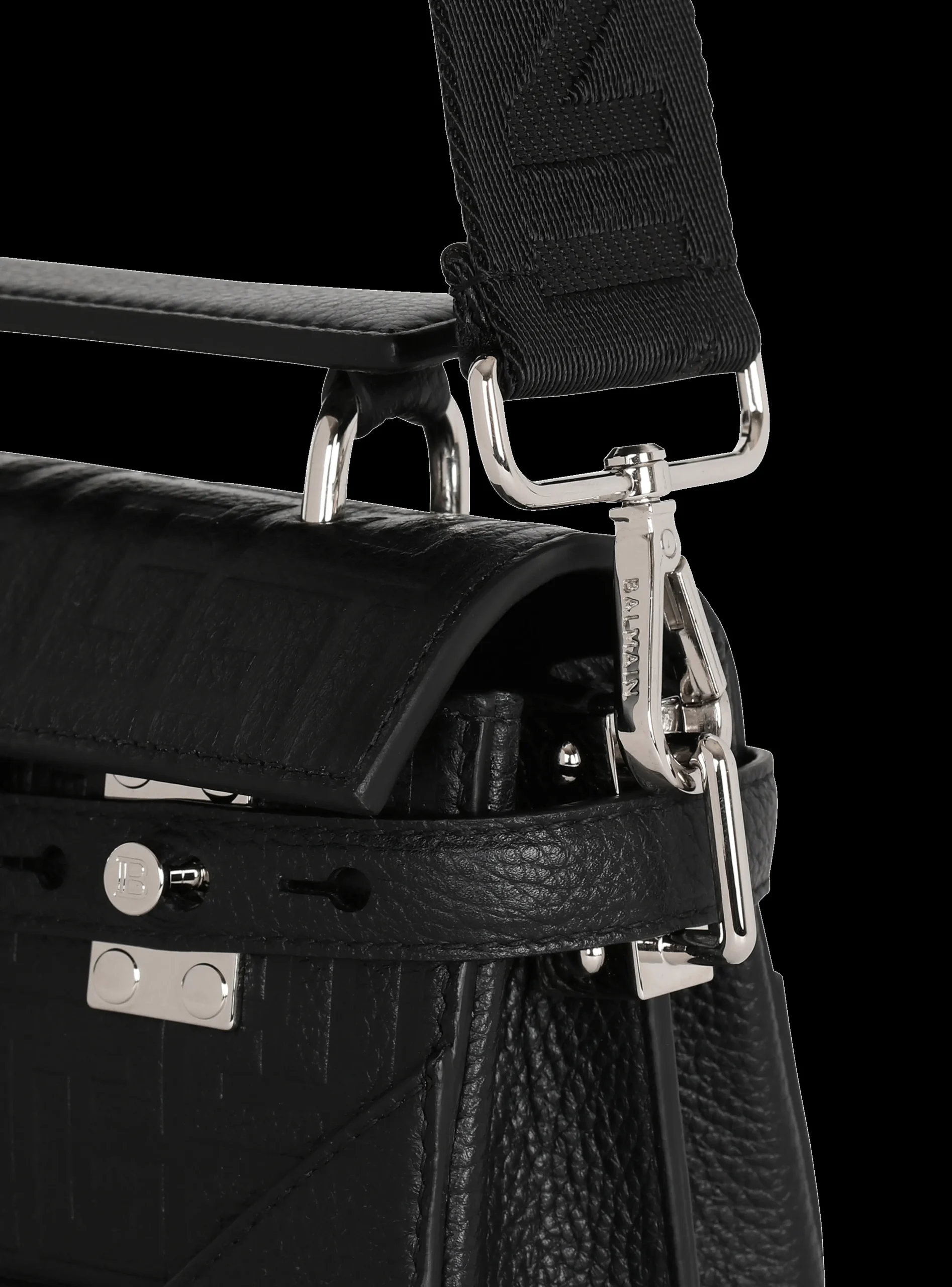 B-Buzz 19 Monogrammed Canvas And Leather Bag-Balmain Discount